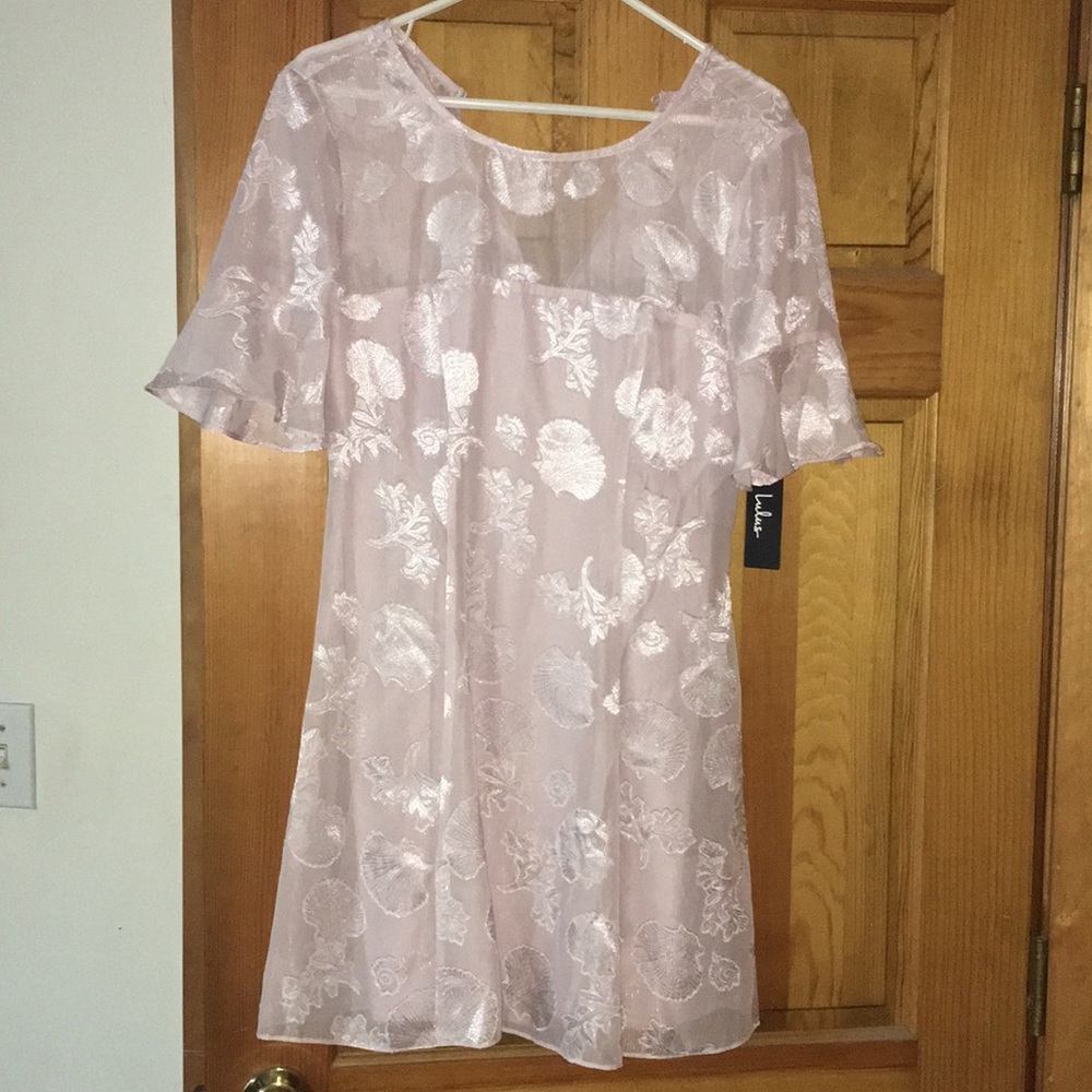 Luminous love mauve pink shell print dress